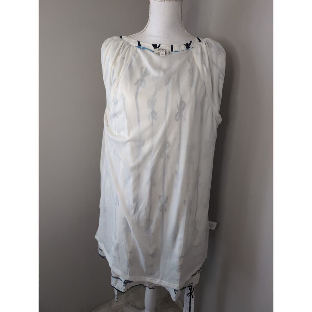 Umgee cottagecore bow print puff sleeve buttonfront dress lg - Picture 7 of 10